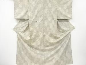 アンティーク　重ね亀甲模様織り出し十日町紬着物